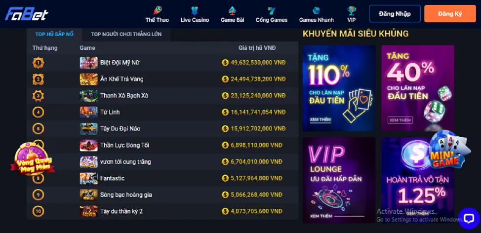 Truy cập trang chủ fa8bet app
